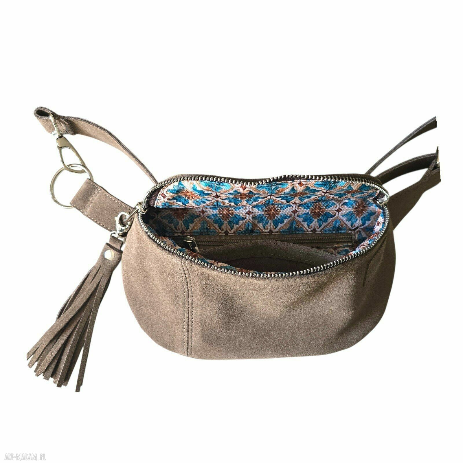 Nerka skórzana taupe U'POLKA FIT ze skóry zamszowej