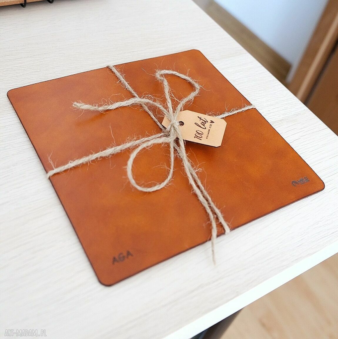 Skórzana podkładka pod mysz Wild Leather 20x20 - personalizowana