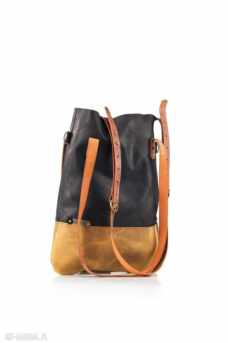 Torebka skórzana worek Ladybuq na ramię - pojemny shopper