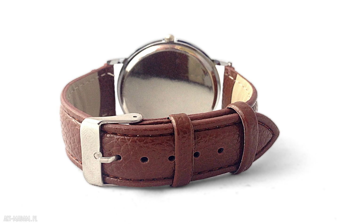 Las - skórzany zegarek damski z dużą tarczą 36 mm