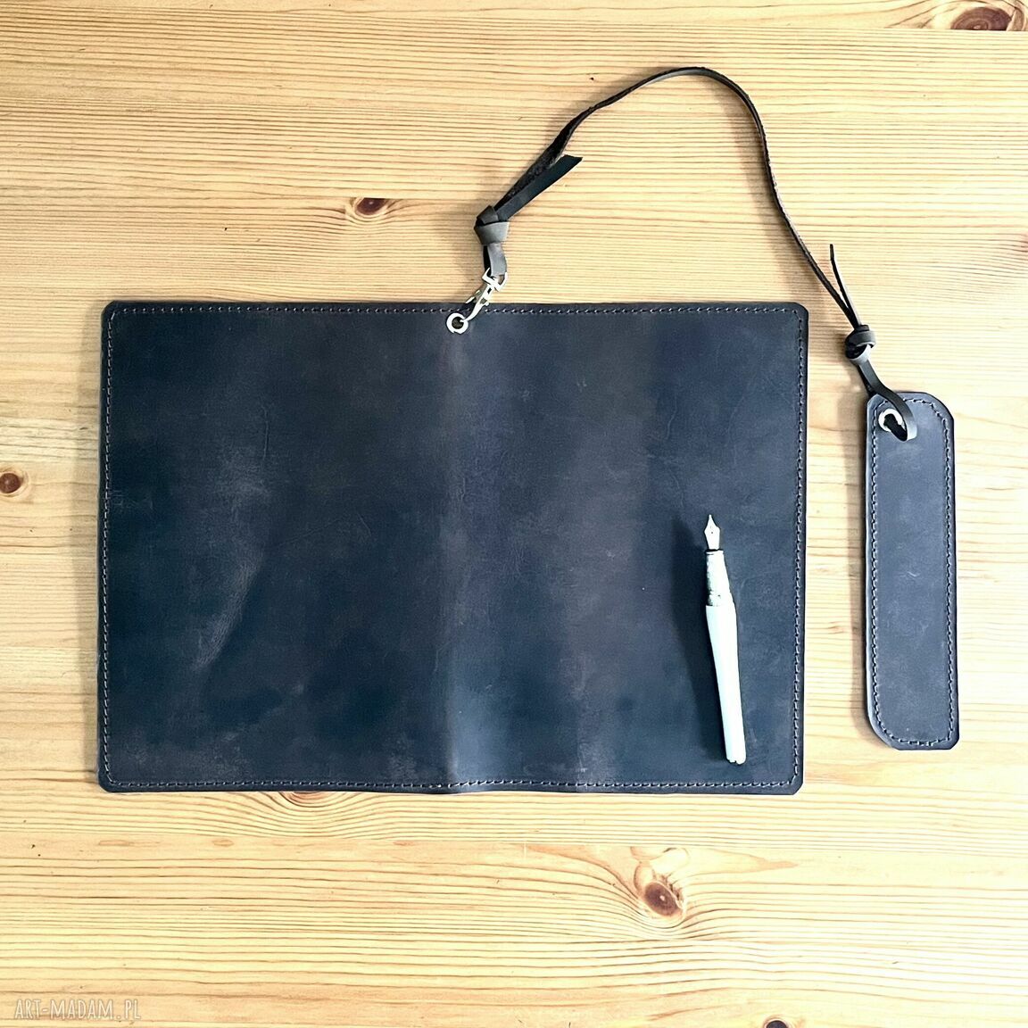 etui: Brązowa okładka na zeszyt ze skóry format A5 ręcznie zrobione