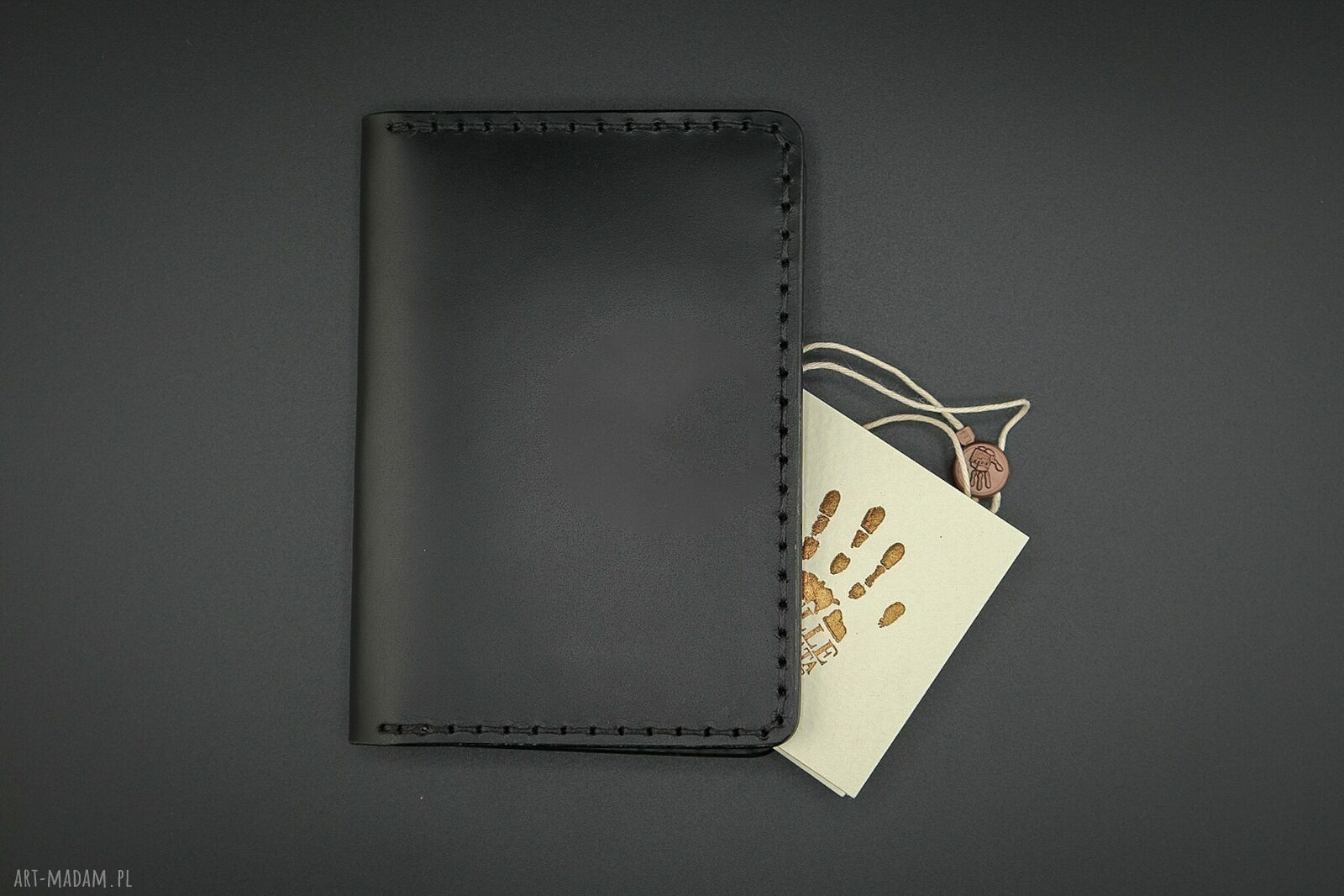 Czarny skórzany portfel Buttero Model Wysoki - personalizowany inicjałami
