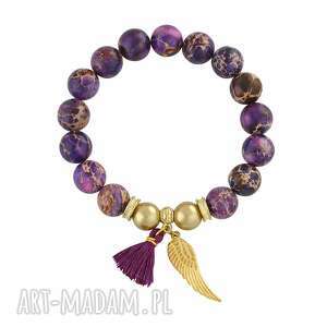 caesar - violet jasper 75 00 - złote bransoletki