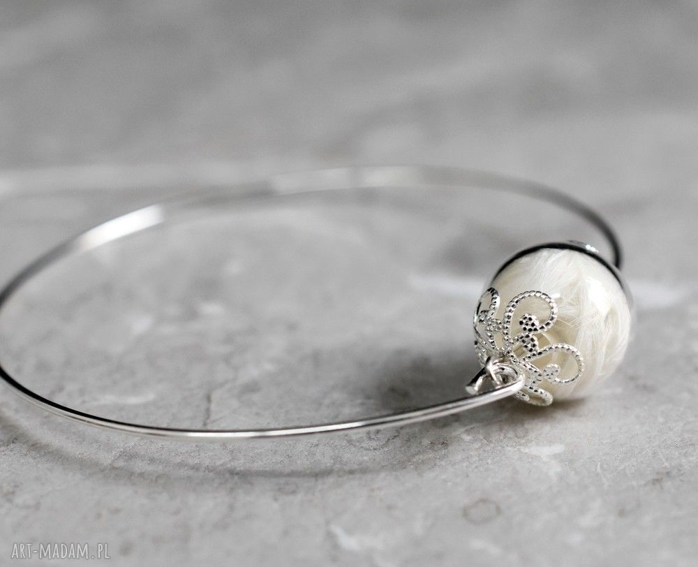 ♥ skrzydła anioła posrebrzana bransoletka piłóra anioł elegancja