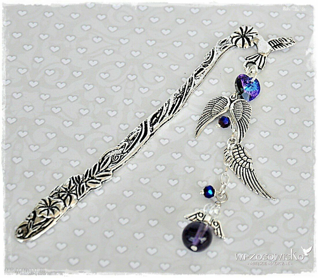 Skrzydlata zakładka za Swarovskim HandMade