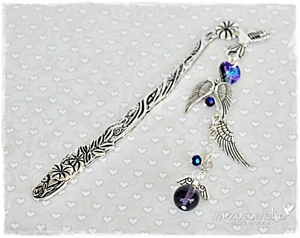 Skrzydlata zakładka za Swarovskim HandMade