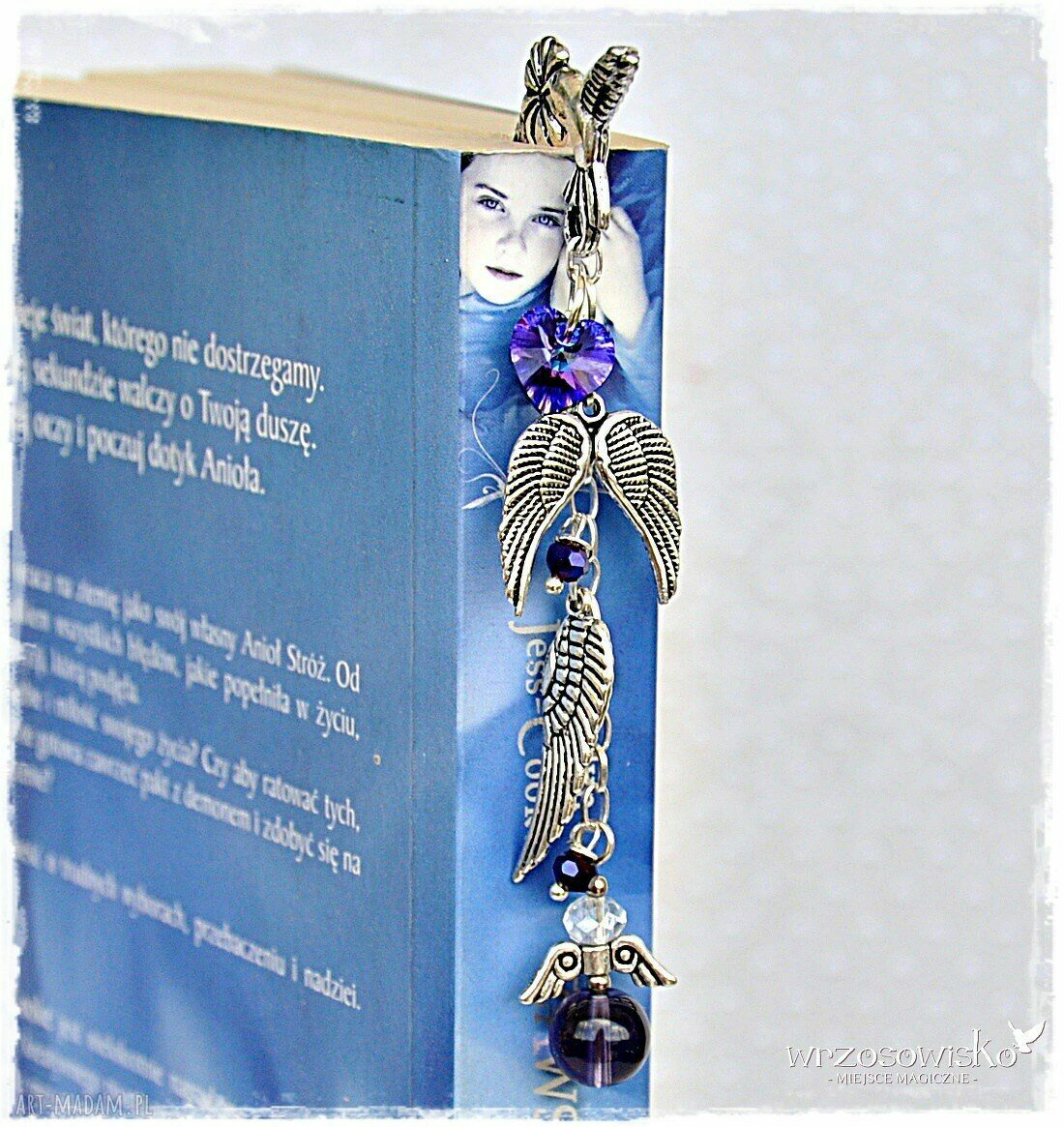 Skrzydlata zakładka za Swarovskim HandMade