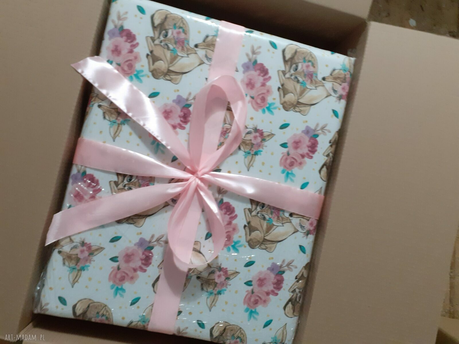 Personalizowana skrzynia na zabawki z sarenkami - pojemnik na skarby dla Twojej córeczki