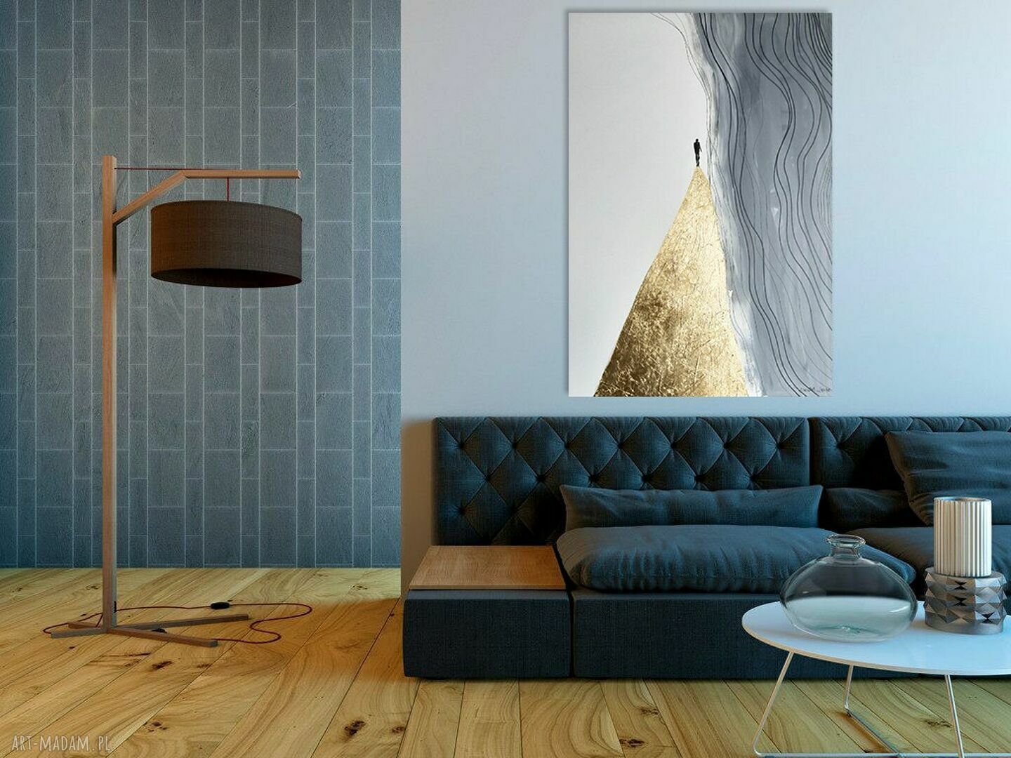 Ślad - obraz akrylowy na płótnie 100x70 cm z szlagmetalem