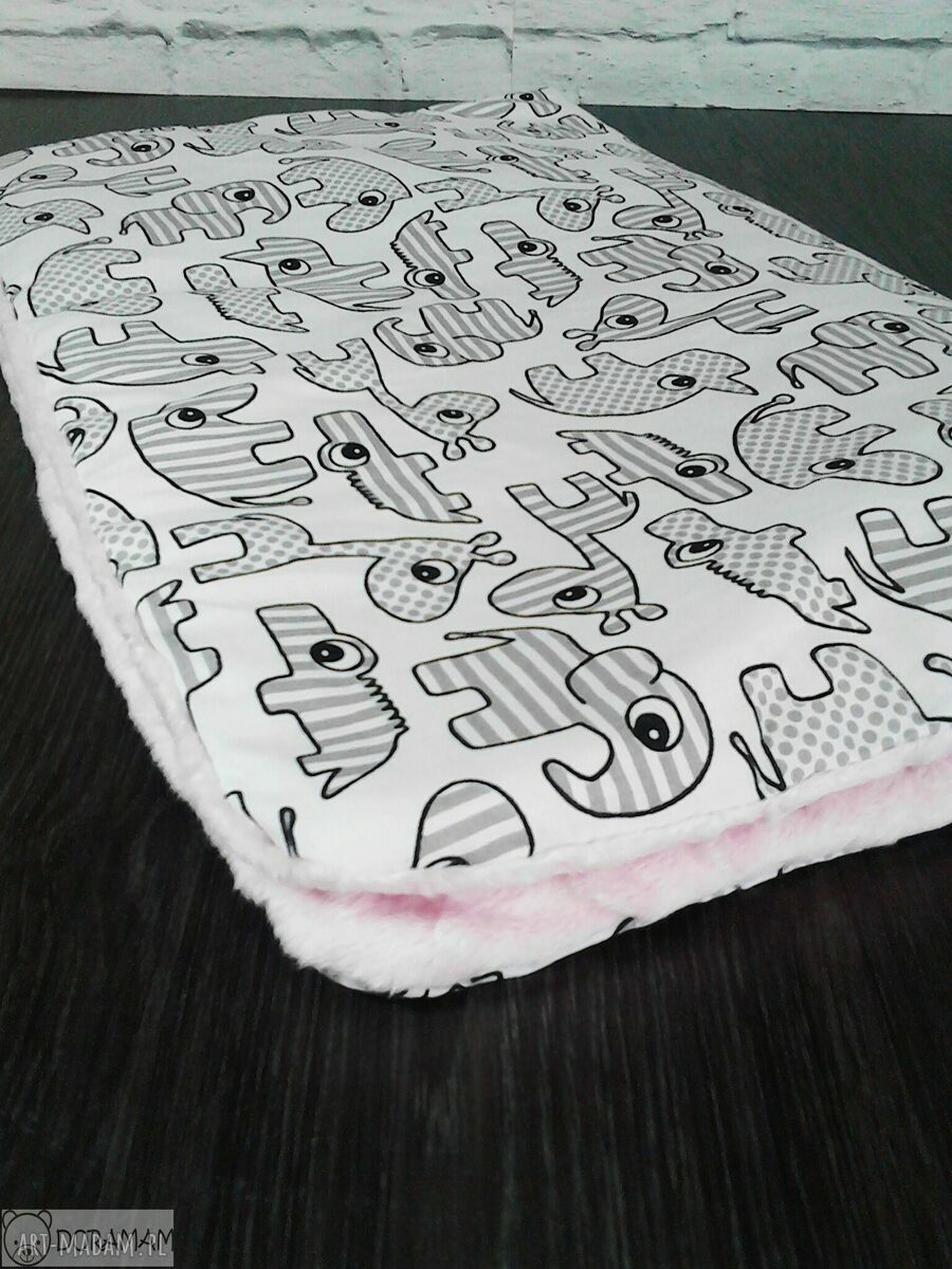 Komplet do wózka 75x100 z poduszką 30x40 minky - Doramam