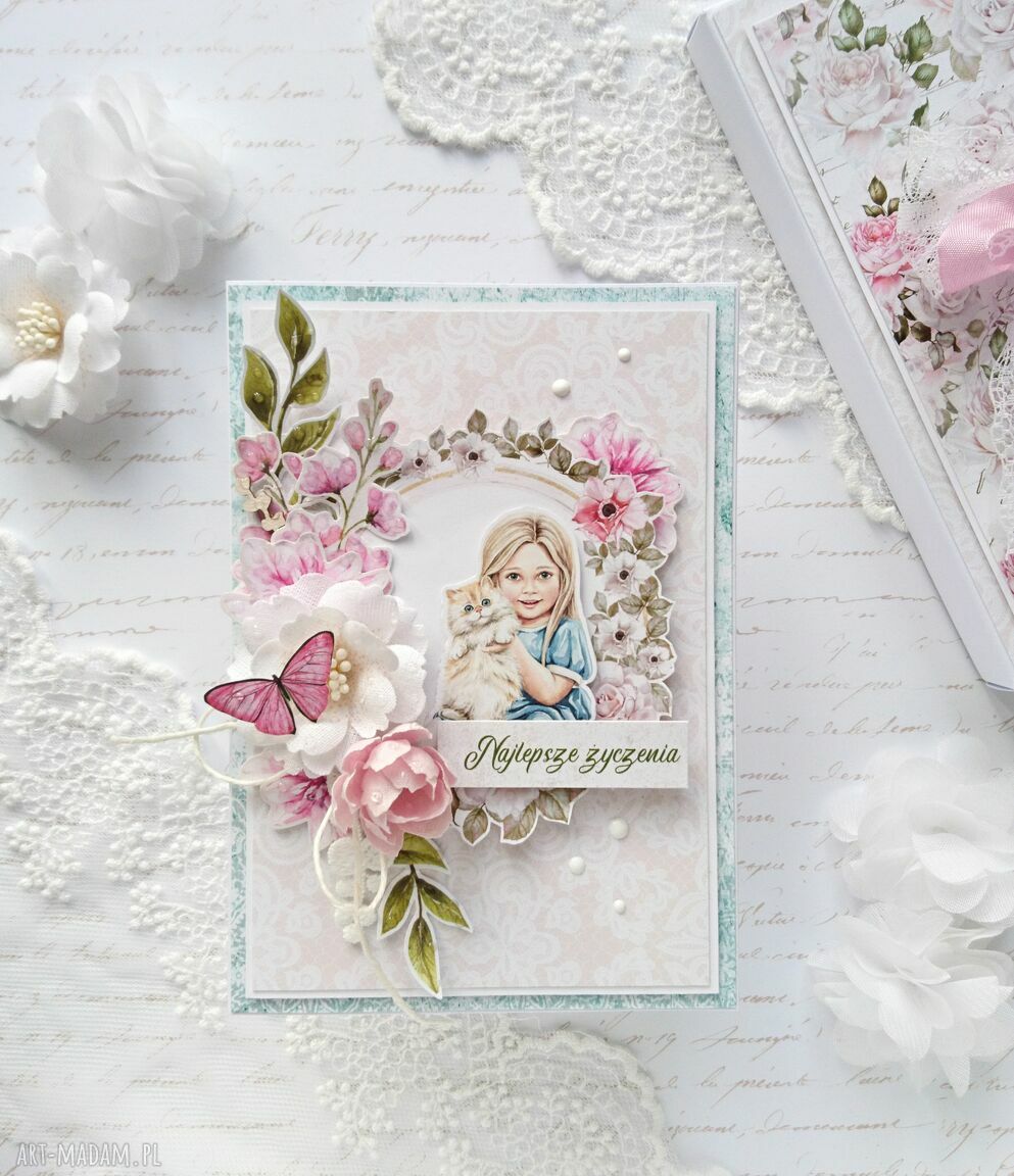 scrapbooking kartki: Słodka kartka dla dziewczynki hand made