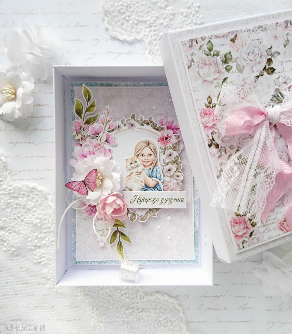 Słodka kartka dla dziewczynki dziecięca prezent dziecka ręcznie