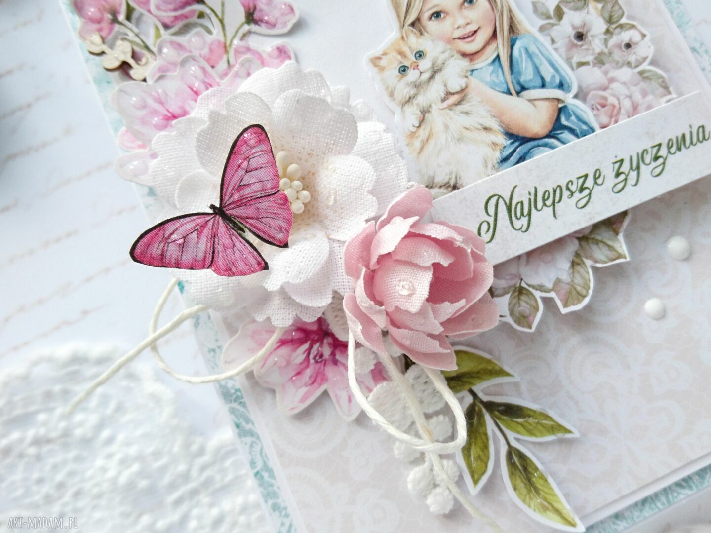 scrapbooking kartki: Słodka kartka dla dziewczynki hand made