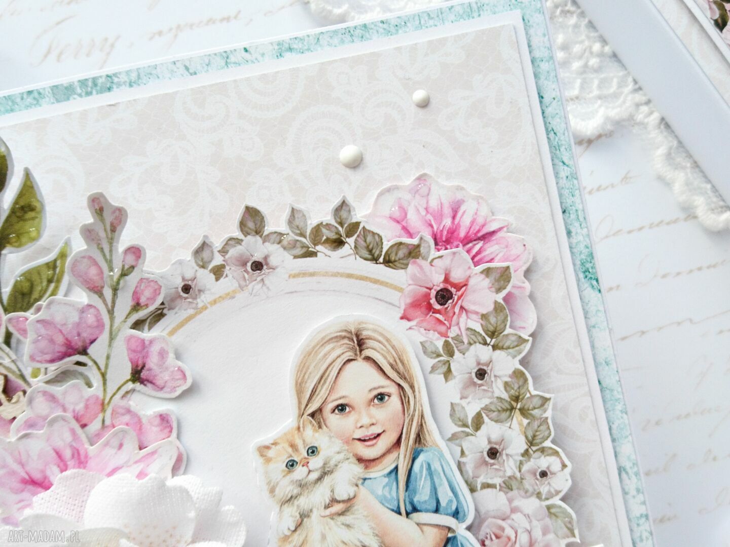 scrapbooking kartki: Słodka kartka dla dziewczynki hand made
