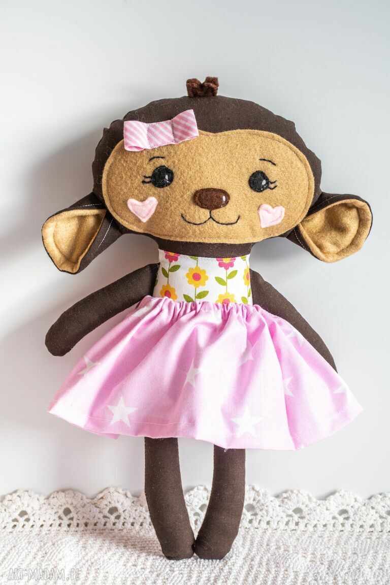 Słodka małpka Sonia 32 cm - ręcznie szyta maskotka dla dziewczynki