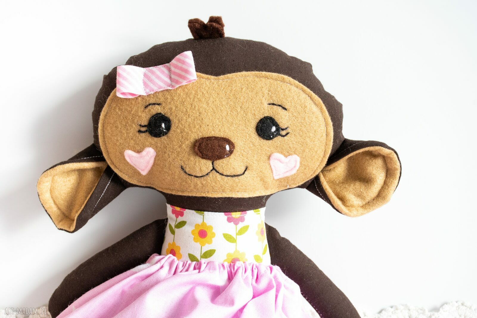 Słodka małpka Sonia 32 cm - ręcznie szyta maskotka dla dziewczynki