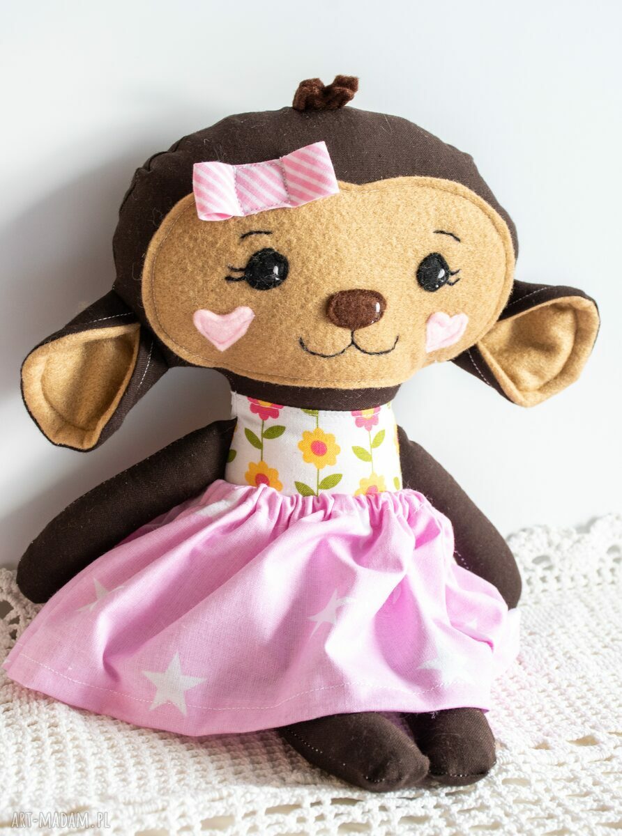 Słodka małpka Sonia 32 cm - ręcznie szyta maskotka dla dziewczynki