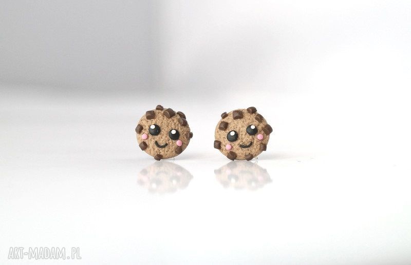 Kolczyki Ciasteczka Kawaii - modelina Fimo i stal chirurgiczna - art-Madam.pl