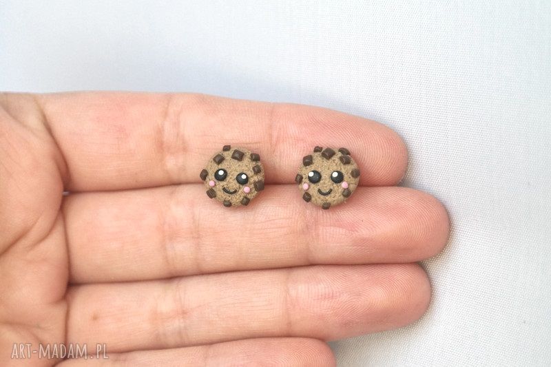 Kolczyki Ciasteczka Kawaii modelina Fimo i stal chirurgiczna art Madam.pl