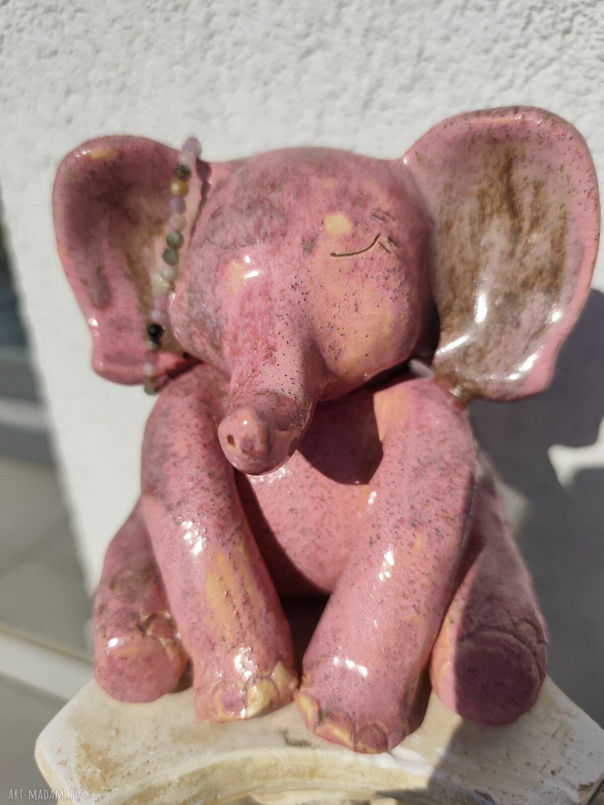 Słoń ceramiczny - ręcznie wykonana biżuteria i dekoracja