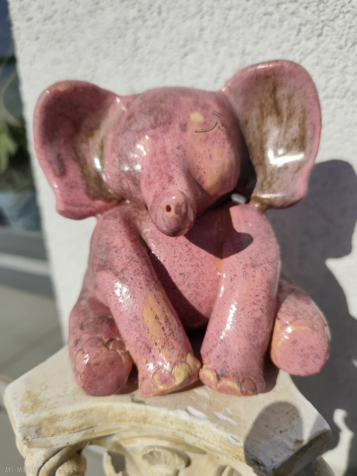Słoń ceramiczny - ręcznie wykonana biżuteria i dekoracja