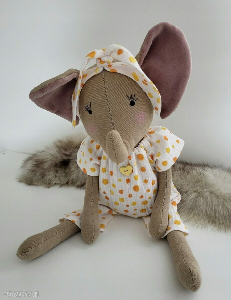Słoń słonik przytulanka 48 cm z personalizacją - ręcznie szyty