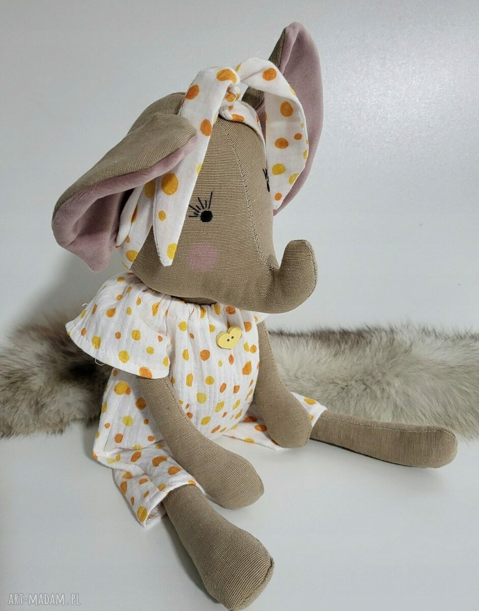 Słoń słonik przytulanka 48 cm z personalizacją - ręcznie szyty