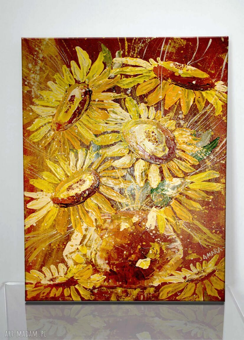 Słoneczniki nr1 - obraz giclee na płótnie Canvas z tuszami UV