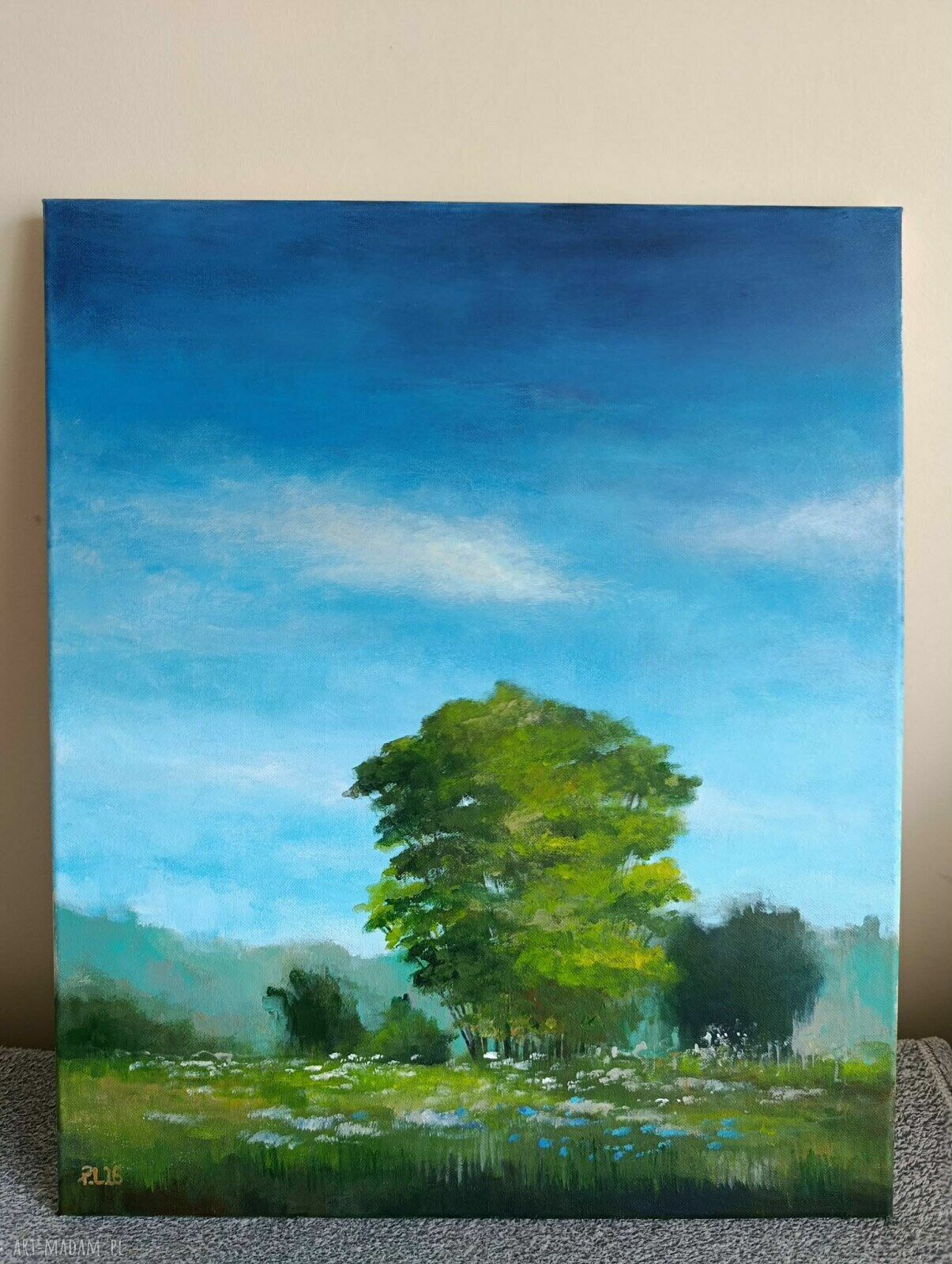 Słoneczny dzień - ręcznie malowany obraz akrylowy 60x50 cm