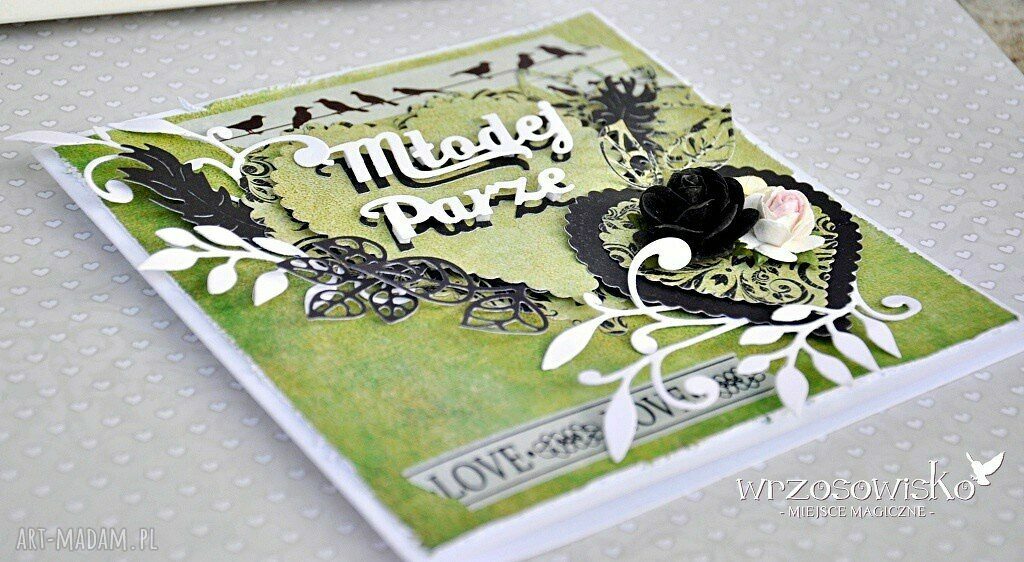 Kartka w pudelku dla Młodej Pary Handmade
