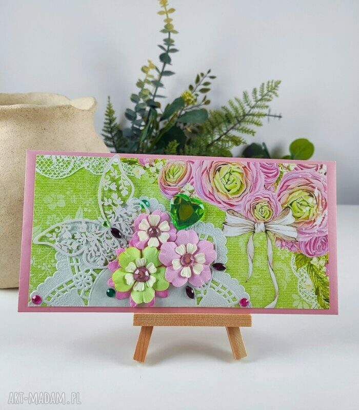 Koperta ślubna na pieniądze 22 x 11 cm - ozdobny prezent dla Młodej Pary