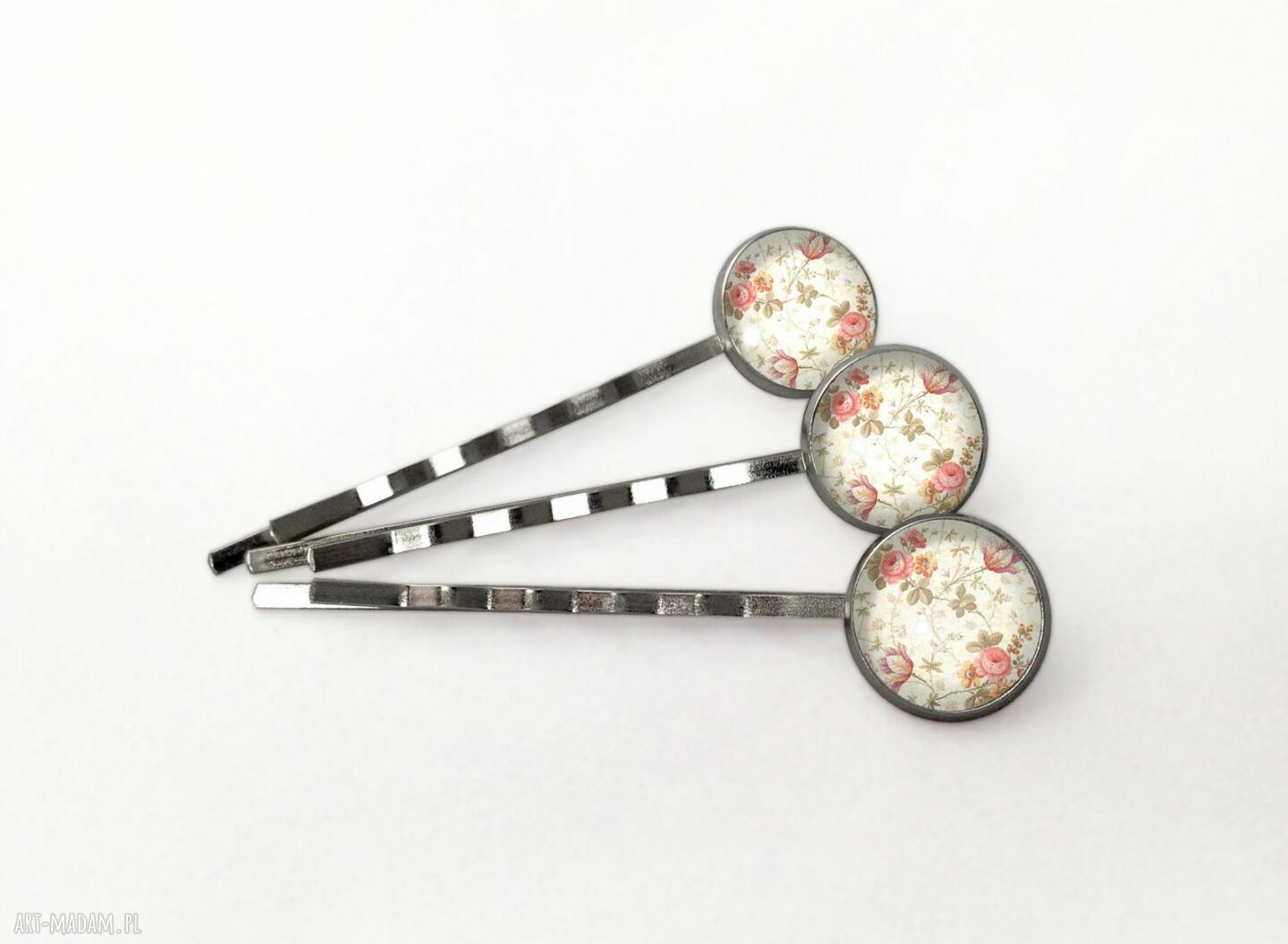 Retro róże wsuwki włosów ślubne ozdoby kwiatowy komplet trzech