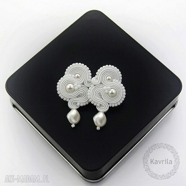 ZAMÓWIENIE SPECJALNE kolczyki femidi pearls soutache Ręcznie zrobione