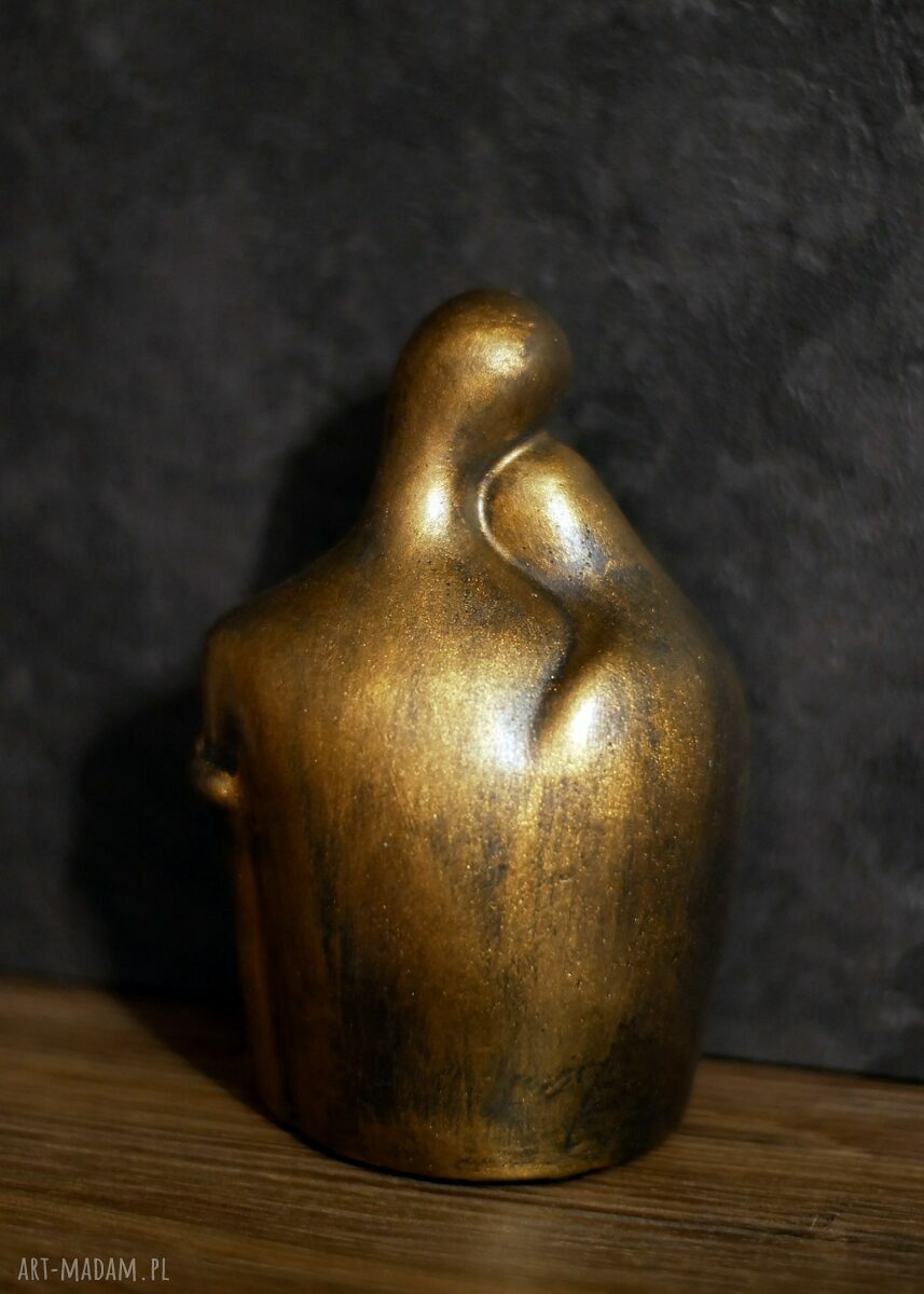 Prezent ślubny - rzeźba z gipsu „Jesteś Moim Skarbem”, ogniste złoto (wys. 12,3 cm)