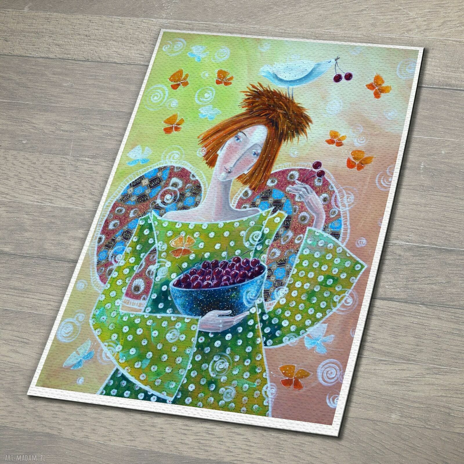 Smak lata - plakat abstrakcja anioł motyle ptak