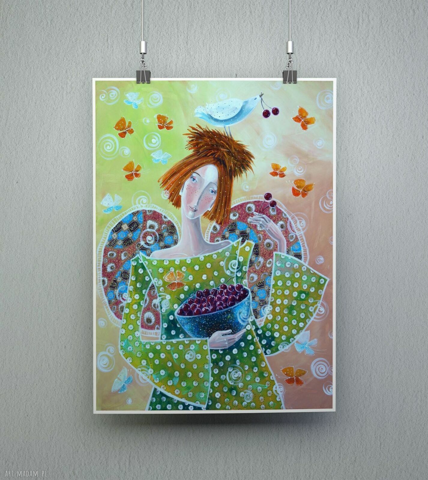 Smak lata - plakat abstrakcja anioł motyle ptak