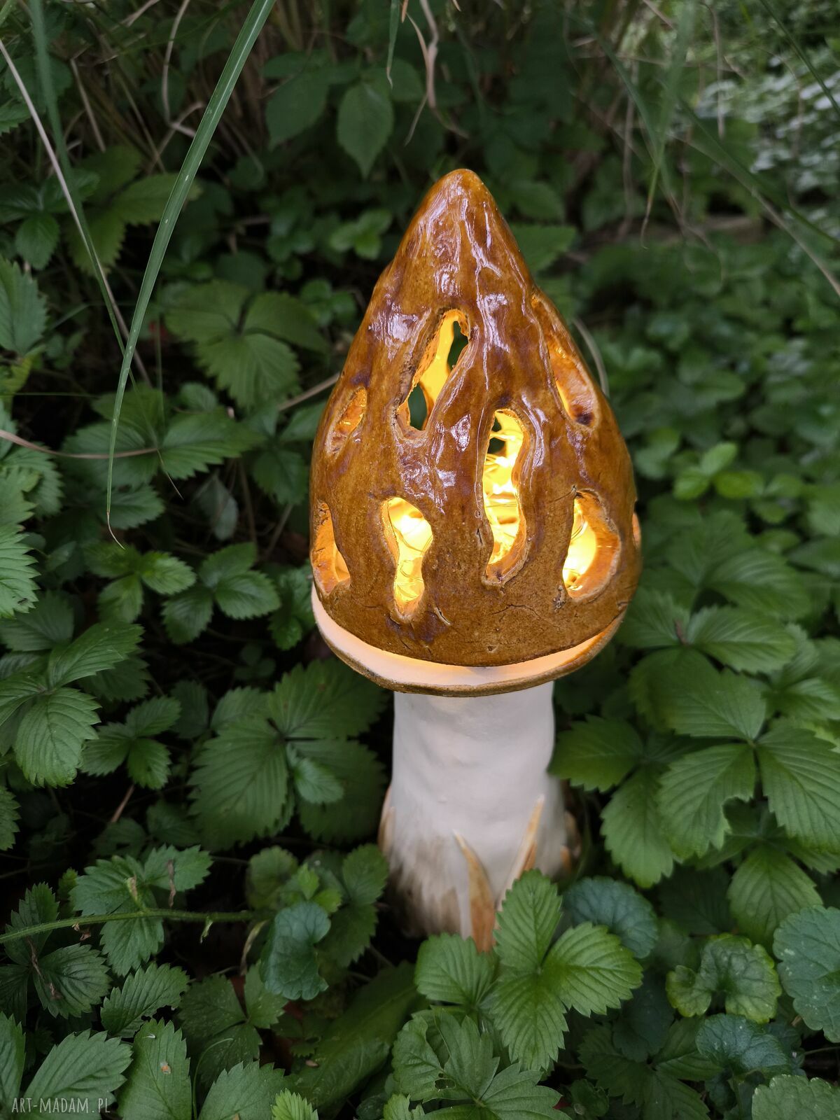 Lampa ceramiczna Smardz - ręcznie wykonana lampka nastrojowa