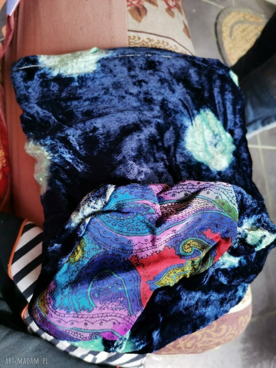 Czapka smerfetka boho na podszewce - rozmiar 57-58 cm (wiosenna, bardzo długa)