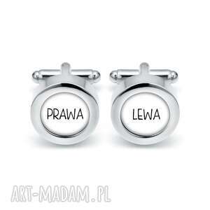 laluv eleganckie spinki do mankietów z grafiką prawa lewa