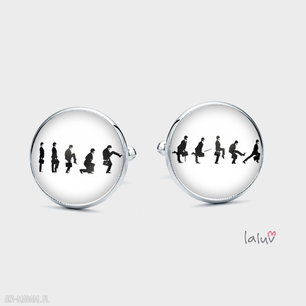Spinki do mankietów Silly Walk - Monty Python - ręcznie robione