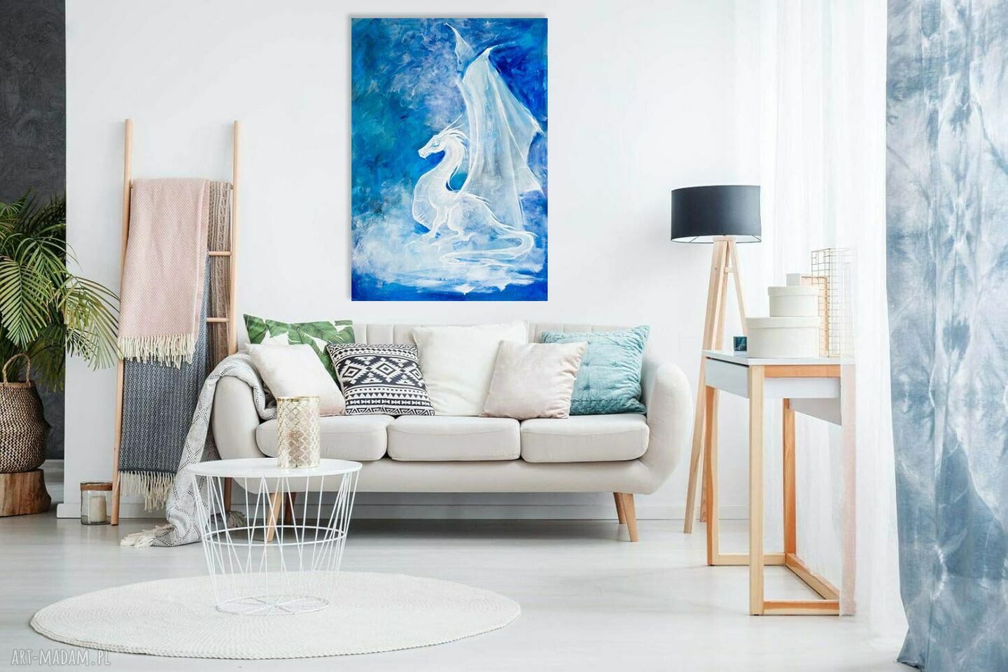„Smoczyca” - obraz akrylowy na płótnie 70x50 cm fantasy smok (na zamówienie)