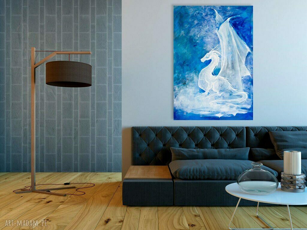 „Smoczyca” - obraz akrylowy na płótnie 70x50 cm fantasy smok (na zamówienie)
