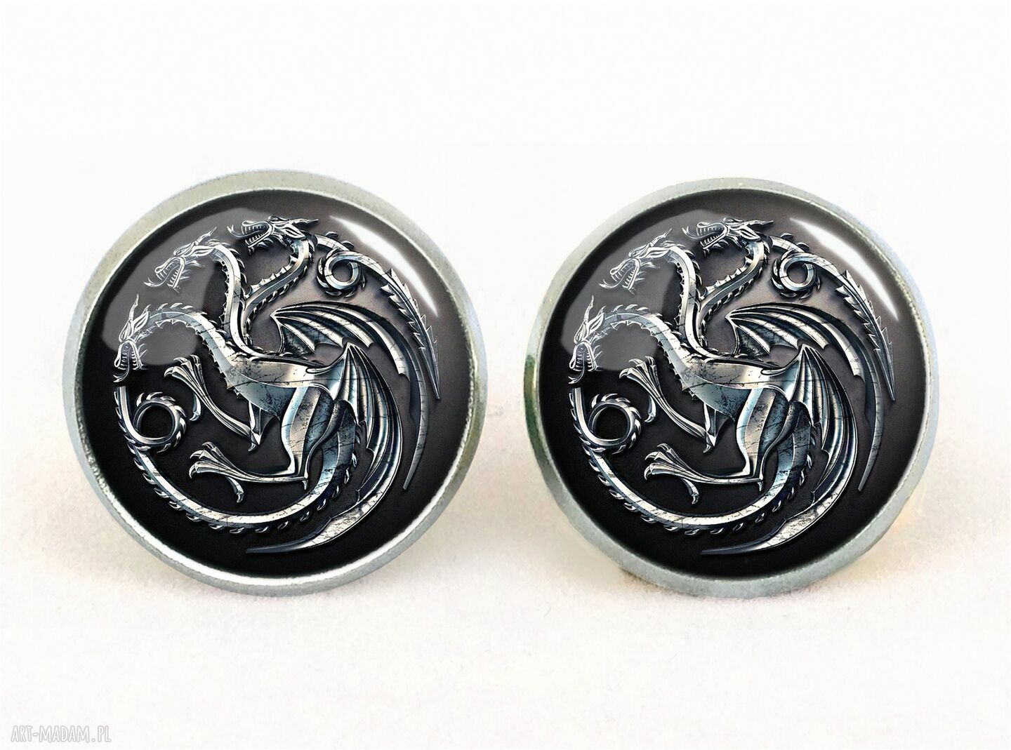 naszyjniki: Smoki Gra o tron Medalion z łańcuszkiem handmade