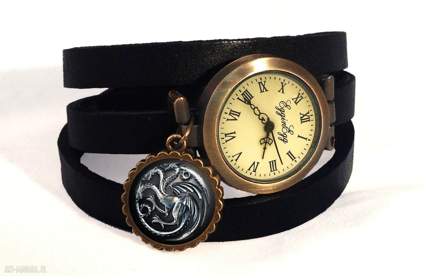 Smoki gra tron zegarek bransoletka skórzanym pasku targaryen