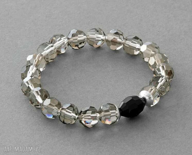 Smoky crystals with black point kryształek dymny modna delikatna