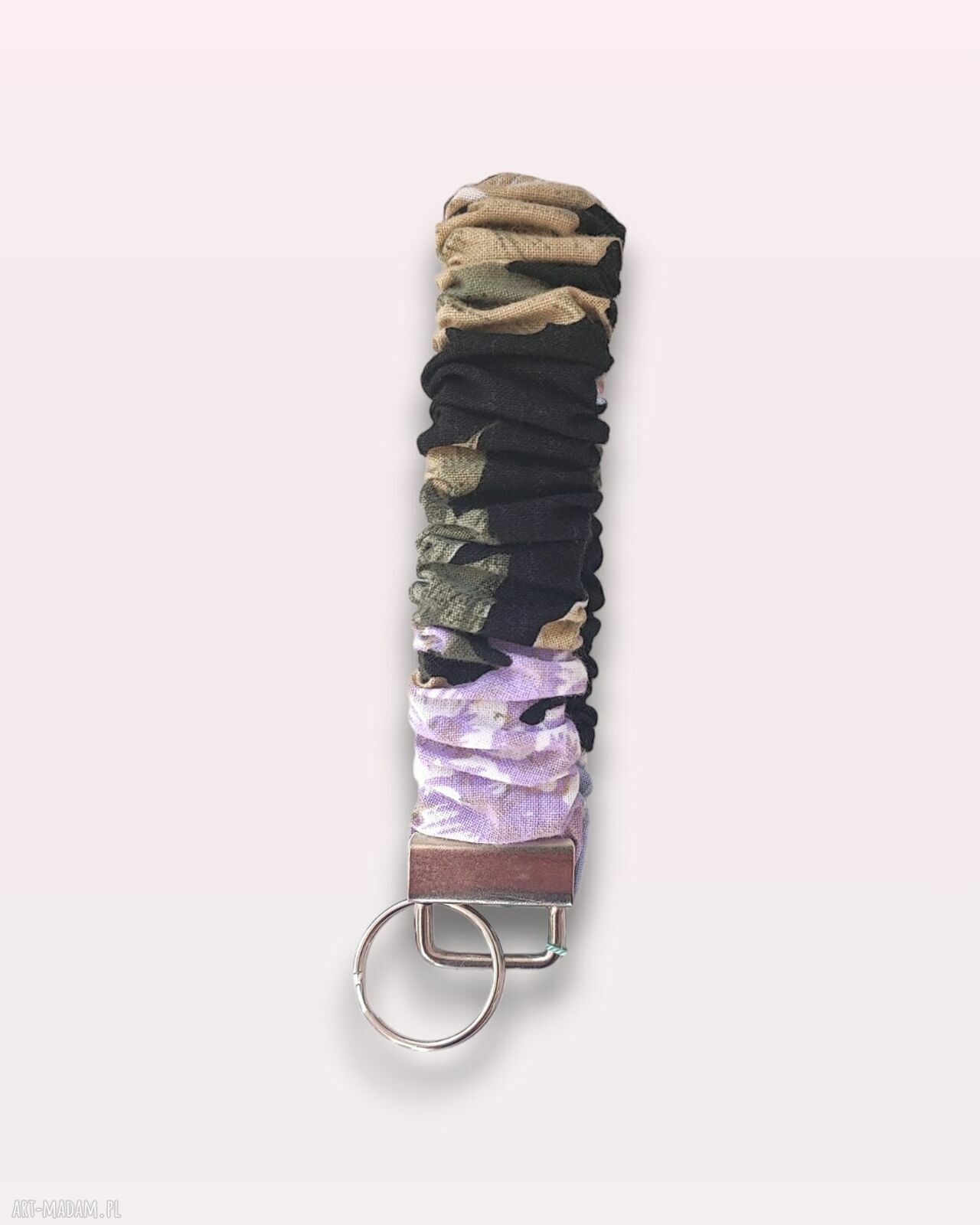 Kwiatowa smyczka scrunchie na gumie do kluczy