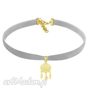 boho choker - grey velvet lavoga