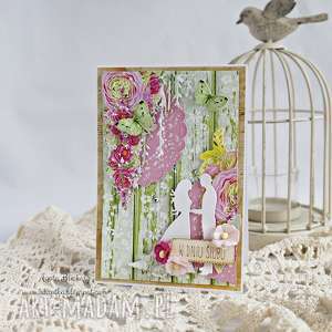 soczysta kartka śłubna - zielone scrapbooking kartki