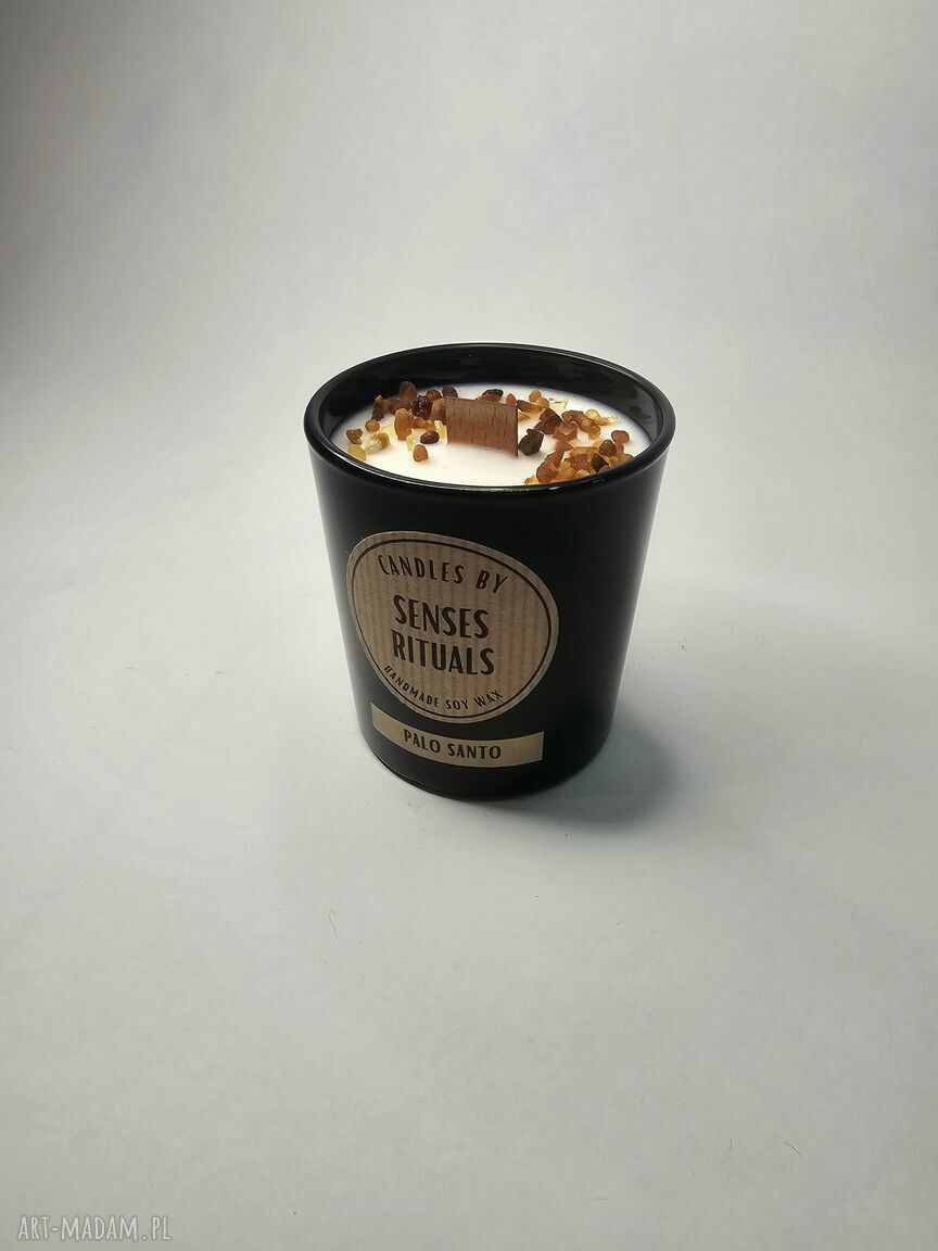 Świeca sojowa Black Gloss Palo Santo w czarnym słoiku