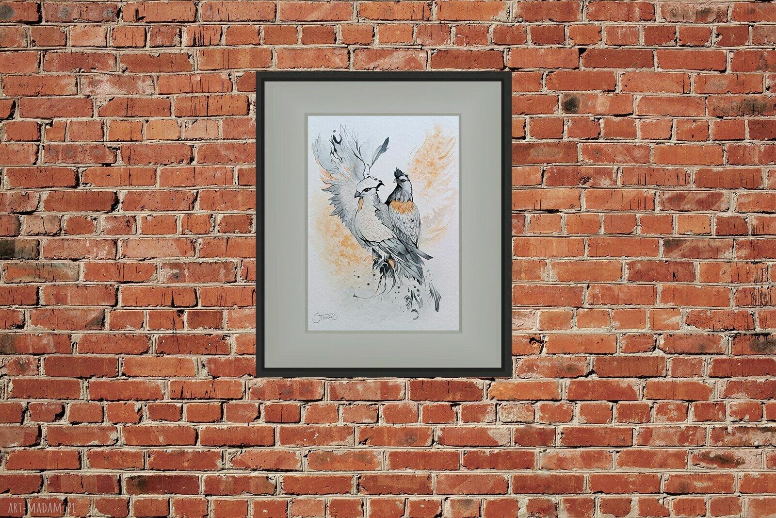 Sojusz skrzydeł - akwarela 32x24 cm z orłem (oryginał)